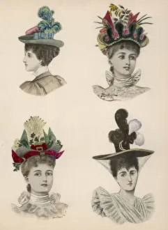 Vintage Hat Styles Drucke: Hat Styles for 1896