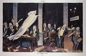 Puck Magazine Illustration Drucke: The haunted house