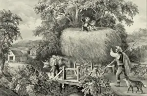 Harvest Season Drucke: Haying-time the first load