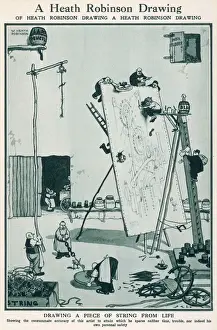 Zeichnungen Drucke: Ein Heath-Robinson-Zeichnung.
