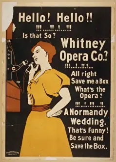 Vintage Comedy Posters Drucke: Hello! Hello! Is that so? Whitney Opera Co. ? All right save