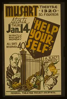 Vintage Comedy Posters Drucke: Help yourself A 3 act comedy Help yourself A 3 act comedy