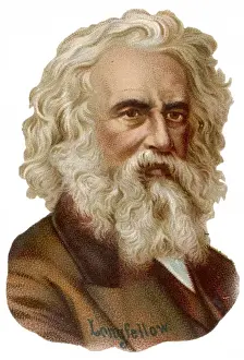 American Writer Drucke: Henry Longfellow
