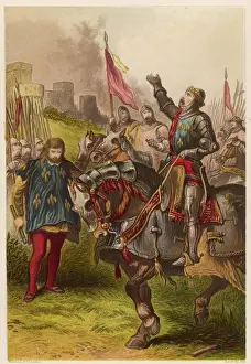 Drucke von Akt IV, Szene I Heinrich V., siegreich nach der Schlacht von Agincourt; H: Lob sei Gott und nicht unsere Stärke dafür S Drucke: Henry V / Agincourt