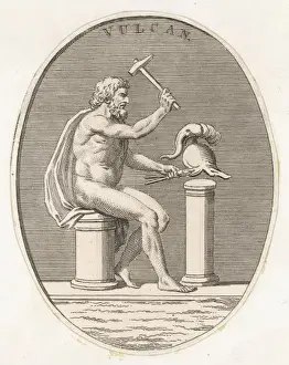 Ancient Greek Gods And Goddesses Drucke: Hephaistos Smithying