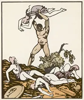 Classical Mythology Images Drucke: Herakles and the Amazons