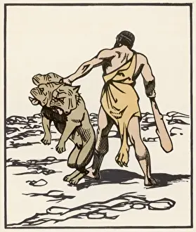 Classical Mythological Art Drucke: Herakles and Cerberus