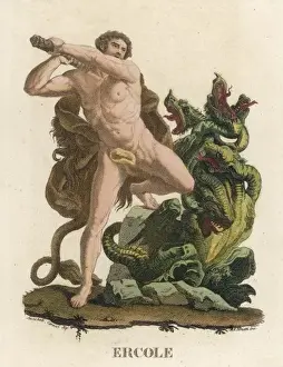 Ancient Greek Art Prints Drucke: Herakles and the Hydra
