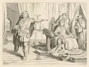 Mary Evans Prints Collection Drucke: Hereward & his Mother