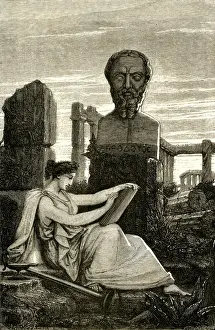 Classical Landscape Art Drucke: Herodotus / Muse / Writing
