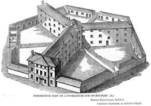 Sampson Kempthorne Architecture Drucke: Hexagonal workhouse, perspective view