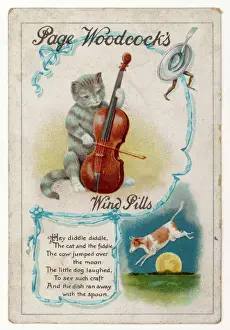 Nursery Rhyme Art Prints Drucke: Hey Diddle Diddle
