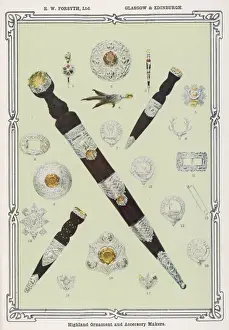 Scottish Cultural Heritage Drucke: Highland Dirk Etc C1902