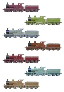 Wiederholendes Muster - Zug / Dampflokomotive
