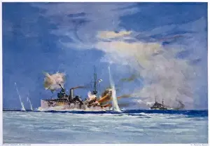 WWI Naval Battles Drucke: Hms Sydney Attacks Emden