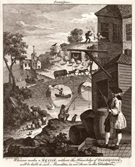 Zeichnungen Drucke: Hogarth / Falsche Perspektiven