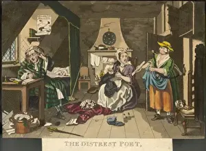 18th Century Literature Drucke: Hogarth Poor Poet