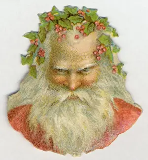 Holiday Season Decorations Drucke: Hollyhead Santa