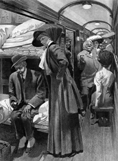 French Rail Transport Drucke: Homeward Bound - the Rush from the Riviera
