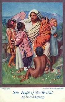 Drucke von Die Hoffnung der Welt - Jesu und die Kinder vieler Nationen. Karte von der Londoner Missionsgesellschaft, um 1910 Verwandte Bilder Drucke: Die Hoffnung der Welt - Jesu und Kinder - Postkarte