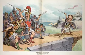 Puck Magazine Illustrations Online Drucke: Horatius at the bridge