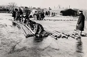 Canadian Firefighters In England Drucke: Hose Laying Drill