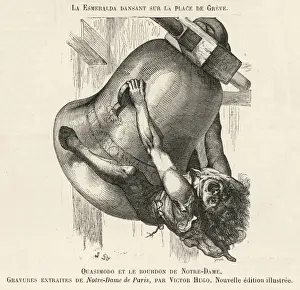 Drucke von Klopfenden Quasimodo schwingt sich vom Turm Victor Hugo Drucke: Ritter von den Bogenschussen