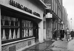Drucke von Ungarische Csardar-Restaurant am 76 Dean Street, Soho, London. Datum: 1947 Ungarn Drucke: Ungarischer Csarda-Restaurant
