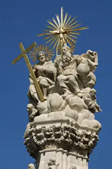 Ungarn Drucke: Ungarland Budaßdorf Heilige Dreifaltigkeits-Säule