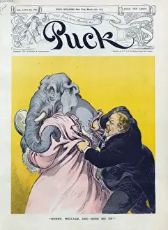 Puck Magazine Art Drucke: Hurry, William, and hook me up