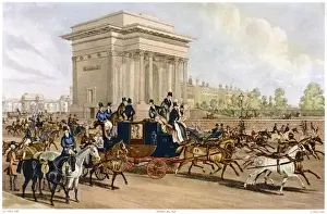 Victorian Era London Streets Drucke: Hyde Park Corner / 1838