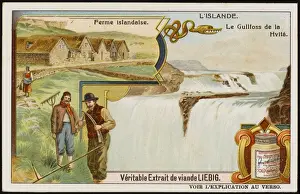 Hvita River Waterfalls Drucke: Iceland Gullfloss