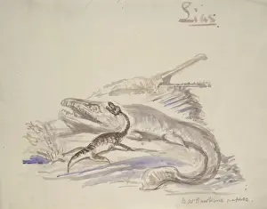 Benjamin Waterhouse Hawkins Art Drucke: Ichthyosaurus, Plesiosaurus, Stenosaurus
