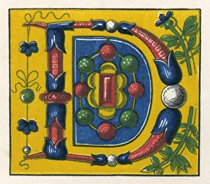 Historical Alphabet Initial Drucke: Illuminated letter D