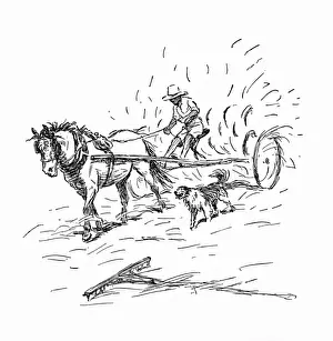 Farming In The Thirties Drucke: Illustration, haymaking