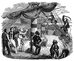 Historical Monkey Illustrations Drucke: Illustration, Monkey on board ship