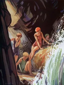 Eve vor der Sturzfall, von A.E.Bestall.