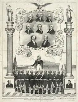 Declaration Of Independence Print Drucke: Independence declared 1776. The Union must be preserved