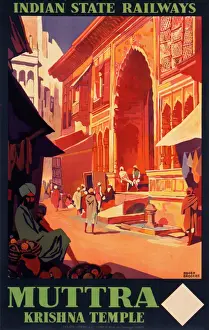 Tempel Drucke: Indische Staatsbahnen-Plakette