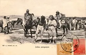 Native American Horses Drucke: Indigenous Indians from Paraguay