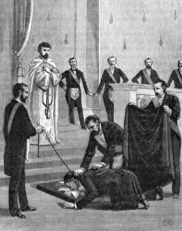 Freemason Initiation Ceremony Drucke: Initiation of the Grand Master of Architecture