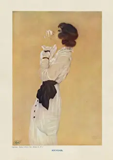 Contemplative Woman Image Drucke: (insert)