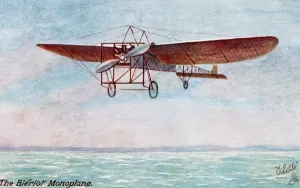 Vintage Airplane Images Drucke: Bleriot monoplane in flight c1909