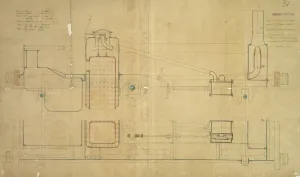Doppelröhren-Tankmotor, Seitenansicht und Abschnitte
