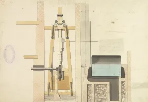 Drucke von Rundansicht der Rotationsbewegung Datum: 1795 James Watt Drucke: Rotatorische Bewegung aus der Kante