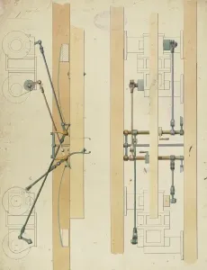 Early Automobile Transportation Drucke: Gear, front and side view