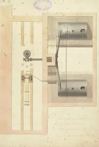James Watt Inventions Drucke: Plan of the engine taken above the working beam