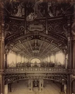 Paris Exposition 1889 Drucke: Interior of the Central Dome, with a view toward the Gallery