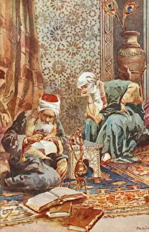 Innenaus des Hauses der Frauen mit einem Schreiber