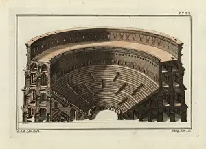 Ancient Roman Architecture Images Drucke: Interior of a Roman ampitheatre